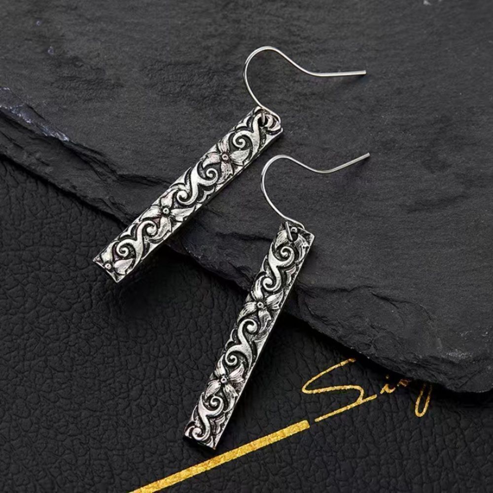 🔅🆕🔅 Boho Textured Bar Pendant Drop Earrings✨ - Picture 4 of 8